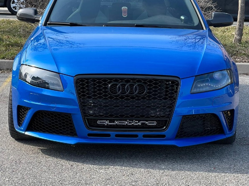 Audi A4 Pre-Facelift B8 2008-2011 Front Grill, Honeycomb Grill, RS4 Chrome Quattro Style